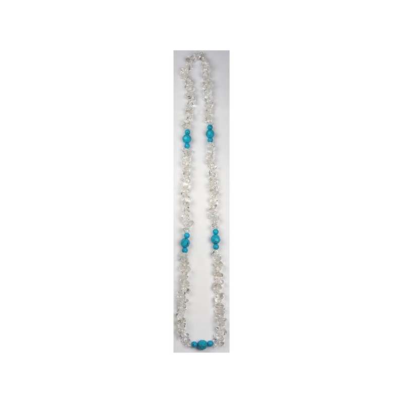 Collar chip y bola facetada. 70cm. Cristal de Roca y Turquenita. Collar chip y bola facetada. 70cm. Cristal de Roca y Turquenita.