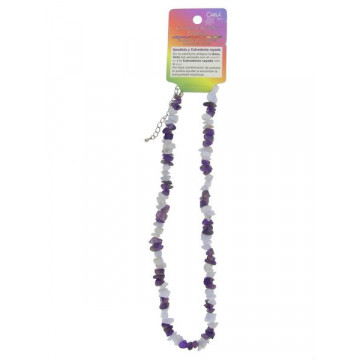 Chips combination necklace. Amethyst-Chalcedony.