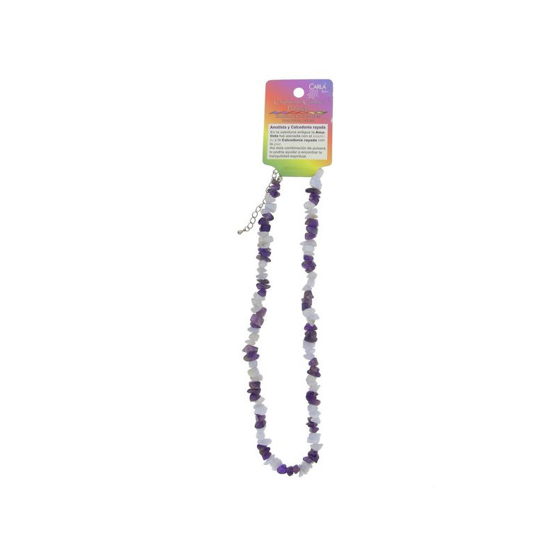 Chips combination necklace. Amethyst-Chalcedony. Chips combination necklace. Amethyst-Chalcedony.