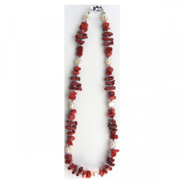 Silver pearl necklace. Model 11.