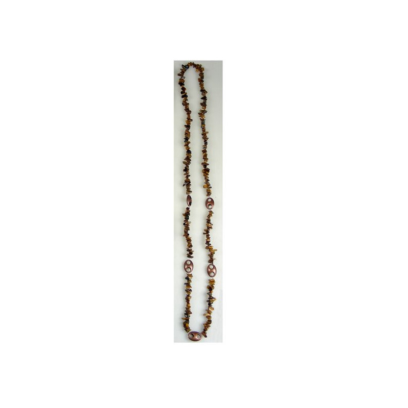 Collar chip fornitura. 90cm. Modelo 03. Ojo de Tigre. Collar chip fornitura. 90cm. Modelo 03. Ojo de Tigre.