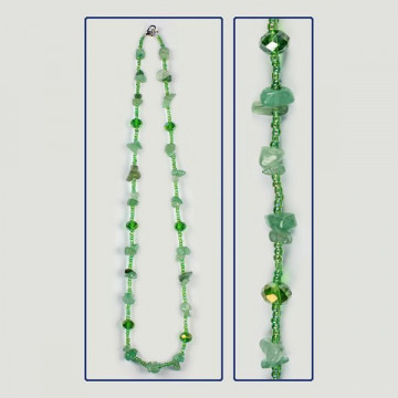 Crystal chip necklace. 45cm. Green Aventurine.