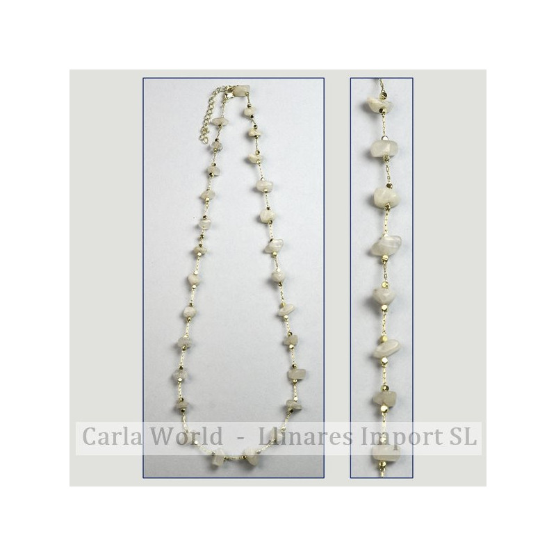 Moonstone chip necklace golden chain 42-47cm Moonstone chip necklace golden chain 42-47cm