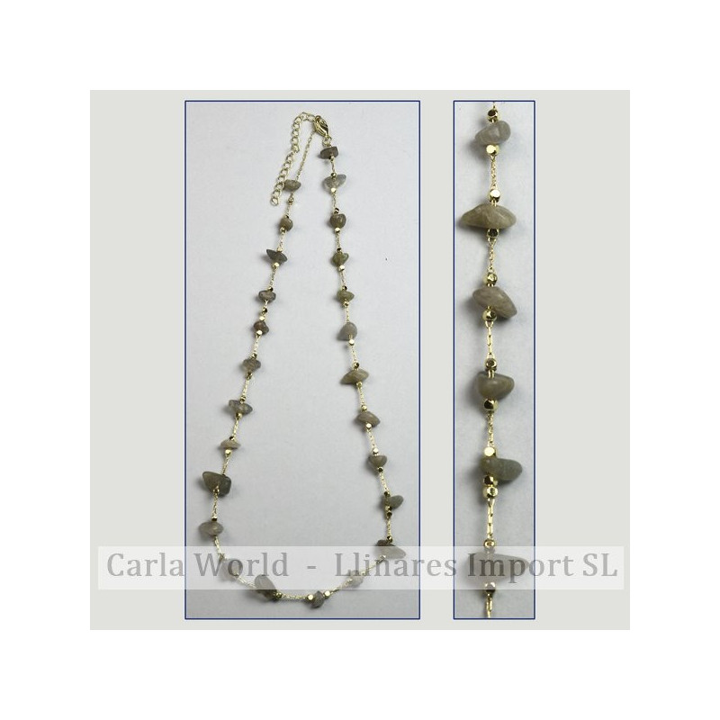 Collar chip Labradorita cadena dorada 42-47cm Collar chip Labradorita cadena dorada 42-47cm