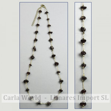 Corrente dourada de colar de chips Garnet 42-47cm