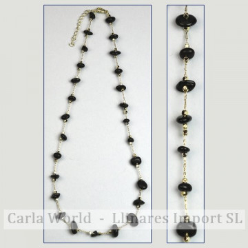 Onix chip necklace golden chain 42-47cm