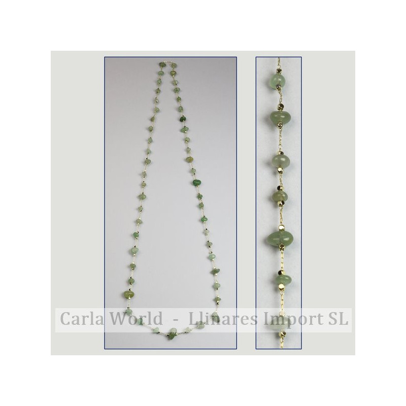Collar chip Aventurina verde cadena dorada 80cm Collar chip Aventurina verde cadena dorada 80cm