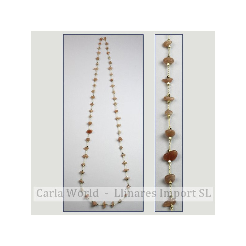 Collar chip Piedra Sol cadena dorada 80cm Collar chip Piedra Sol cadena dorada 80cm