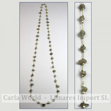 Labradorite chip necklace golden chain 80cm