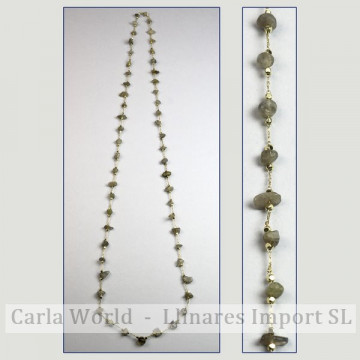 Collier puce labradorite chaîne dorée 80cm