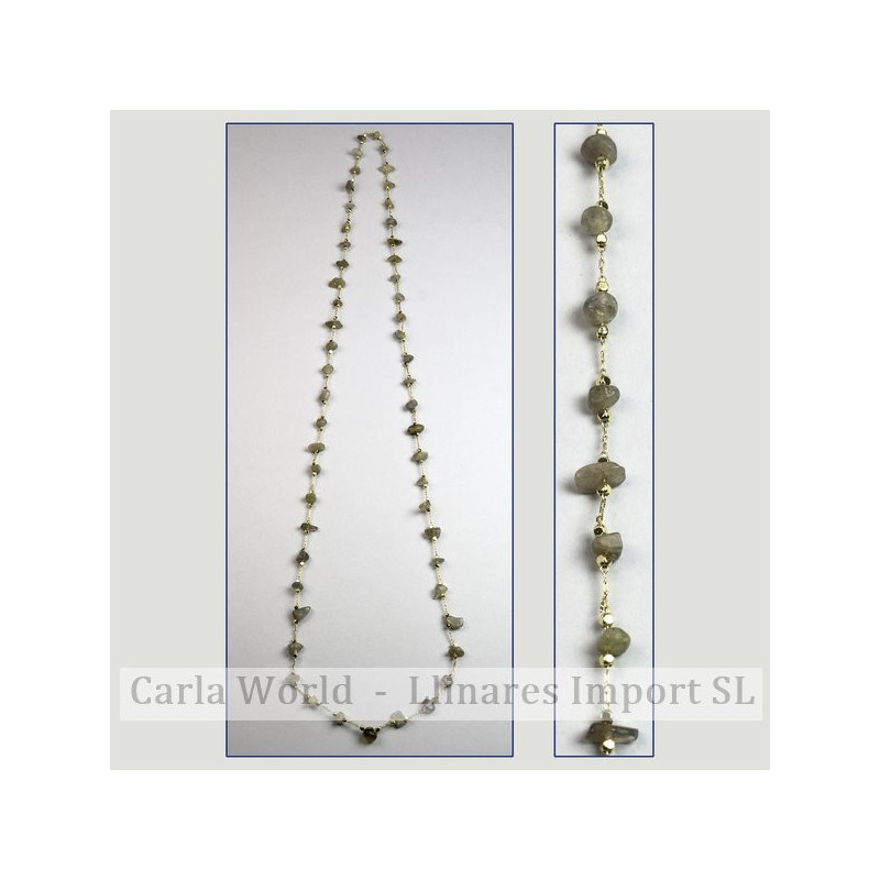 Labradorite chip necklace golden chain 80cm Labradorite chip necklace golden chain 80cm
