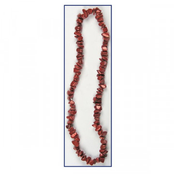 Elastic chip collar. 40cm. Red jasper. 