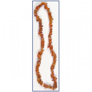 Elastic chip collar. 40cm. Carnelian.