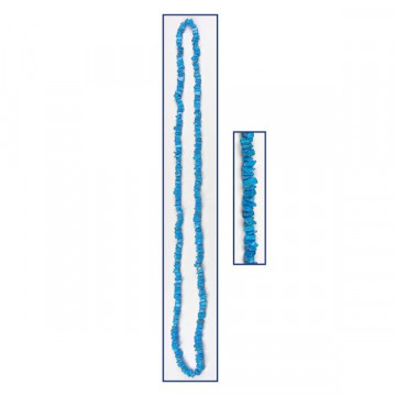 Colar de chips. 90cm. Howlite azul.