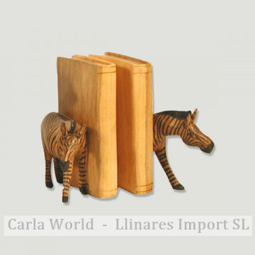 Suporte para Livros Madeira África Zebra 15cm