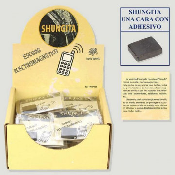 SHUNGITA. Rectangulo con adhesivo de Shungita. 15X10x4mm