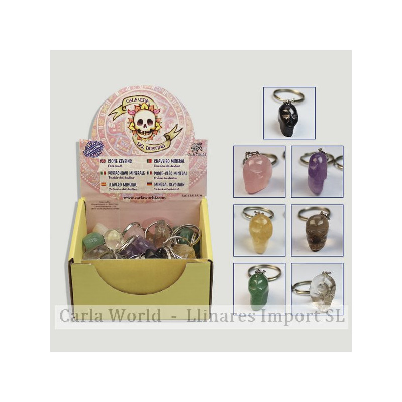 SKULL OF DESTINY. Assorted mineral keychains SKULL OF DESTINY. Assorted mineral keychains