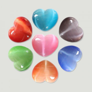 CORAZONES DE OJO DE GATO. Colores surtidos