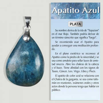 APATITE BLEUE. Pendentif en...