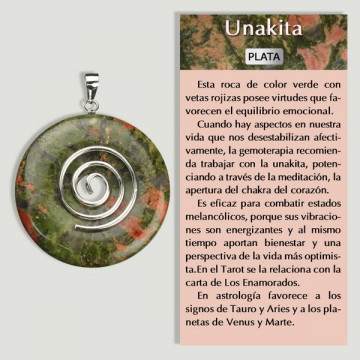 UNAKITE. Pingente em PRATA....