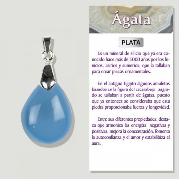 AGATE BLEUE. Pendentif en...