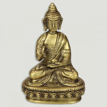 Buddha Thailand Gilded brass with base. 6.5x9.5cm.