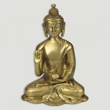Buddha Thailand Gilded brass. 12x15.5cm.