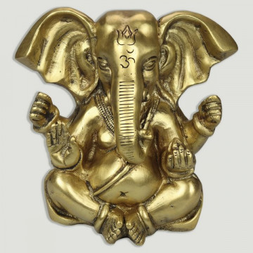 Bronze dourado Ganesha. 14X12cm.