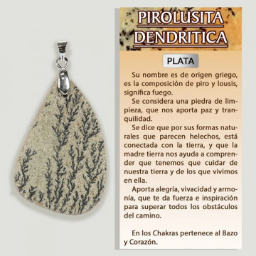 PYROLUSITE DENDRITIQUE. Pendentif en ARGENT. formes assorties