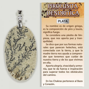 PYROLUSITE DENDRITIQUE. Pendentif en ARGENT. formes assorties