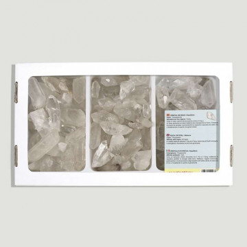 Lemurian Crystal Quartz Point Box. 1Kg. 26x14cm.
