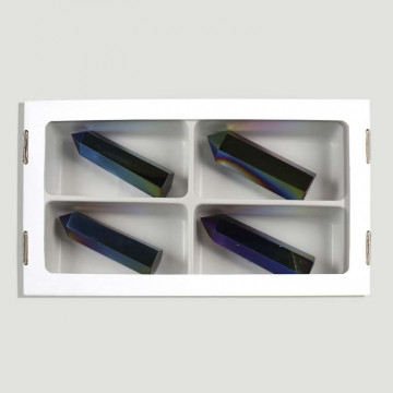 Pontas de Titânio Aura (Obsidiana). 70-100gr. (Al4).