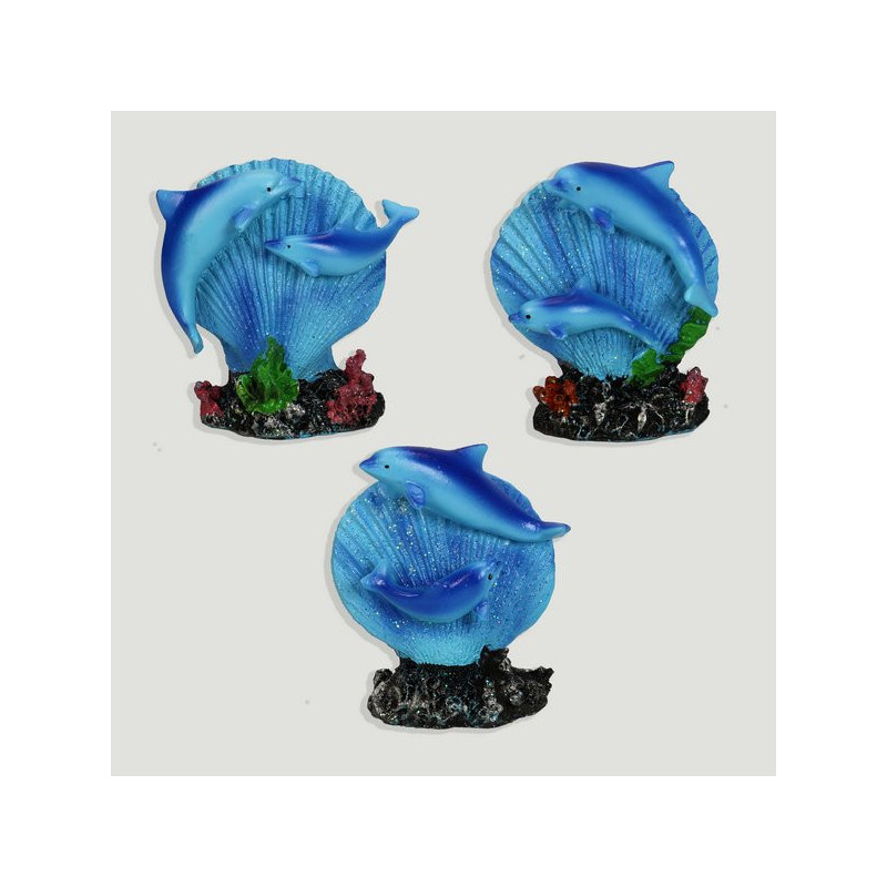Double resin dolphin in shell. 7x8cm Double resin dolphin in shell. 7x8cm