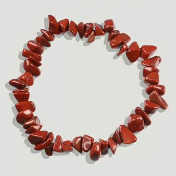 Gancho 2. Pulseira de chip. Mineral Jaspe Vermelho.