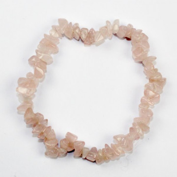 Gancho 08. Pulsera Chip. Mineral Cuarzo Rosa. 