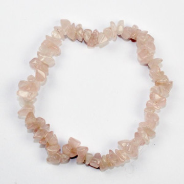 Gancho 08. Pulsera Chip. Mineral Cuarzo Rosa. 