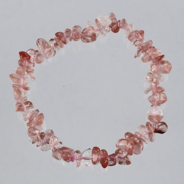 Gancho 11. Pulseira de chip. Mineral Quartzo Morango