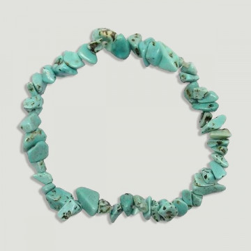 Crochet 13. Bracelet à puce. Minéral Howlite turquoise.