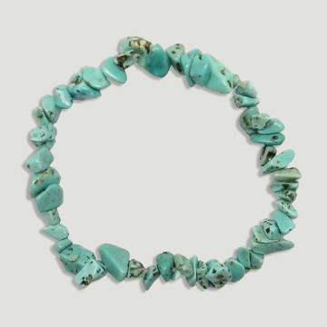 Gancho 13. Pulsera Chip. Mineral Howlita Turquesa. 