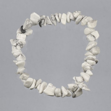 Gancho 15. Pulsera Chip. Mineral Howlita Blanca. 