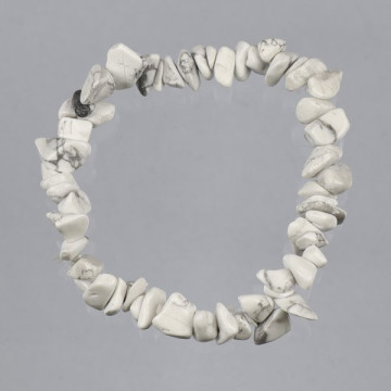 Gancho 15. Pulsera Chip. Mineral Howlita Blanca. 
