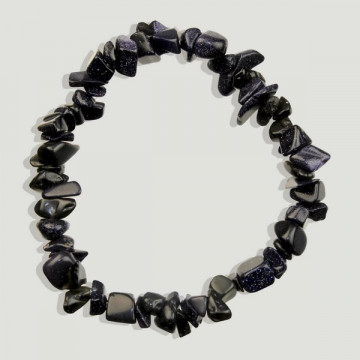 Gancho 16. Pulsera Chip. Mineral Aventurina Oro Azul. 