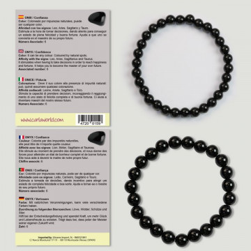 Hook 40. Ball Bracelet 6 and 8mm. Onyx.