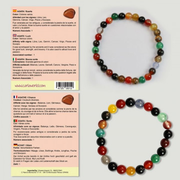 Gancho 43. Pulseira Bola 6 e 8mm. Ágata.