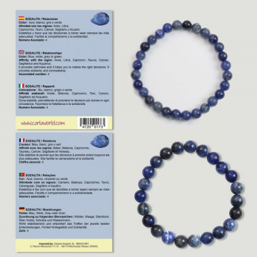 Gancho 44. Pulseira Bola 6 e 8mm. Sodalita.