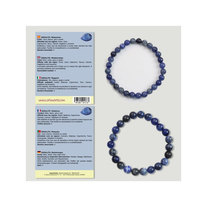 Crochet 44. Bracelet Boule 6 et 8mm. Sodalite. Crochet 44. Bracelet Boule 6 et 8mm. Sodalite.