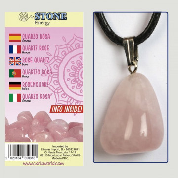 Hook 81. Mineral rolled pendant. Model Pink quartz.