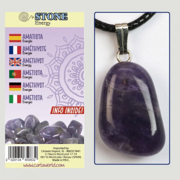 Hook 83. Mineral rolled pendant. Model Amethyst.