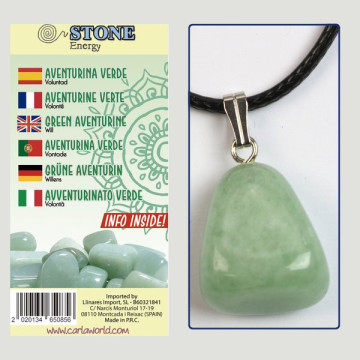 Gancho 85. Colgante rodado Mineral. Modelo Aventurina Verde. 