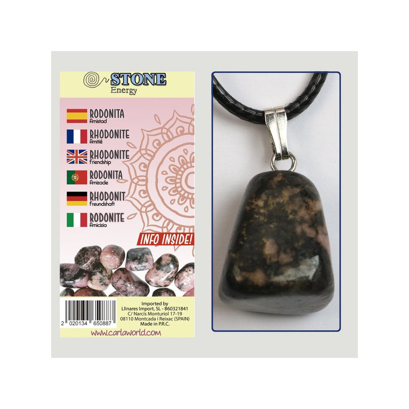 Hook 88. Mineral rolled pendant. Model Rhodonite. Hook 88. Mineral rolled pendant. Model Rhodonite.